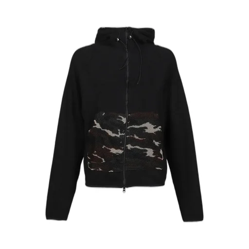 Waffle Knit Liner Zip Hoodie / Blk