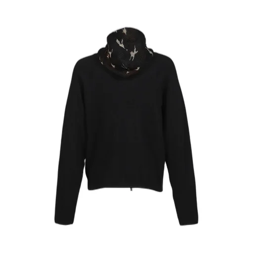 Waffle Knit Liner Zip Hoodie / Blk
