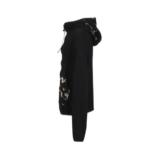 Waffle Knit Liner Zip Hoodie / Blk