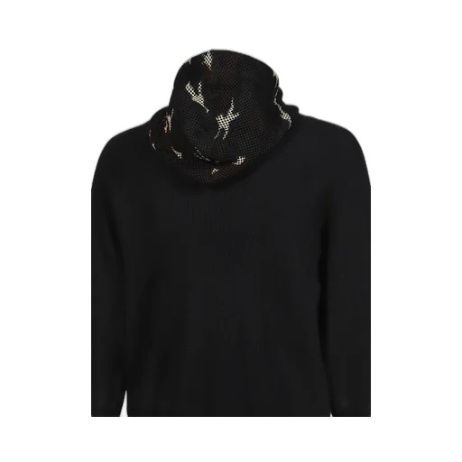 Waffle Knit Liner Zip Hoodie / Blk
