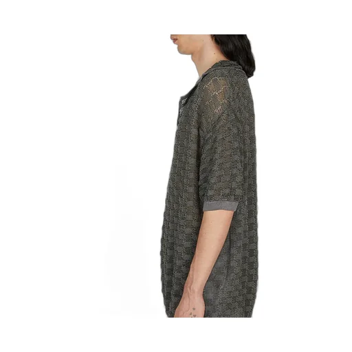 Isa Boulder Basket Weave Knitted Polo Shirt