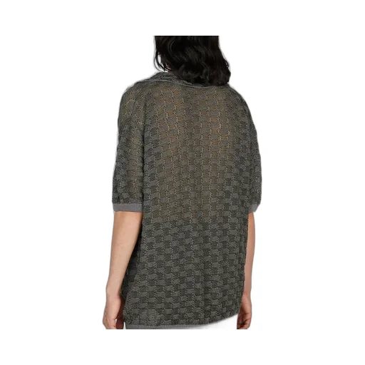 Isa Boulder Basket Weave Knitted Polo Shirt