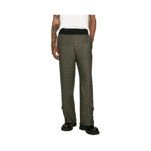 Isa Boulder Diagonal Knit Mid-Rise Pants