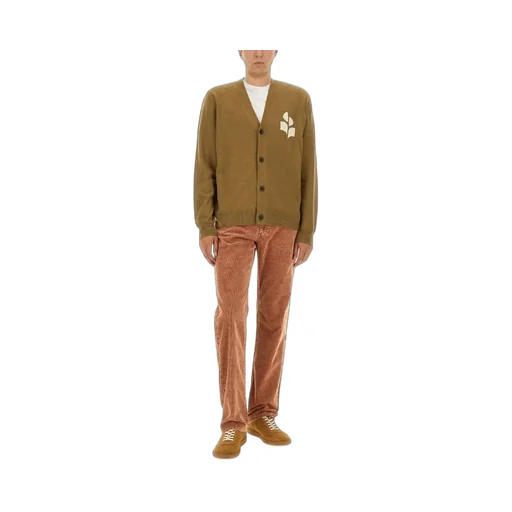 Isabel Marant Logo Intarsia-Knit V-Neck Cardigan