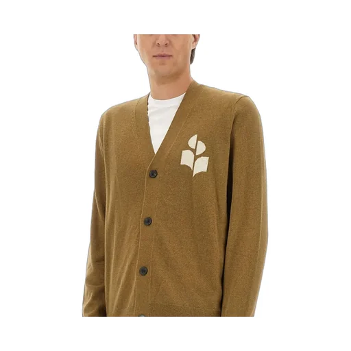 Isabel Marant Logo Intarsia-Knit V-Neck Cardigan
