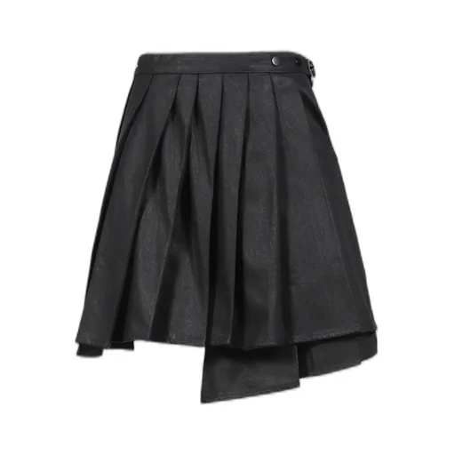 Waxed Wrap Skirt / Black