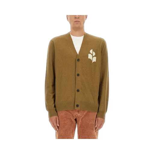 Isabel Marant Logo Intarsia-Knit V-Neck Cardigan