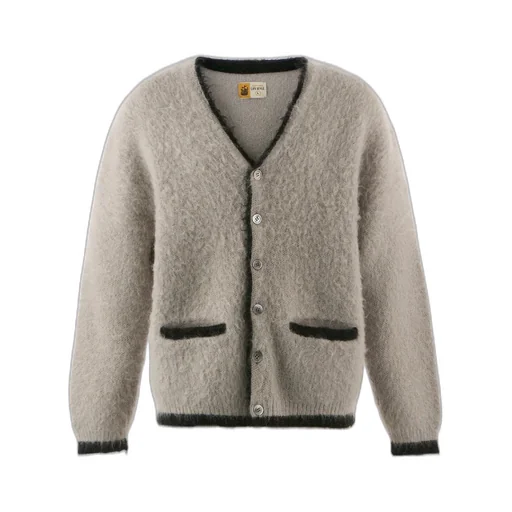 Knit Cardigan/Trim/Gray