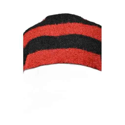 Crew Neck Knit/Glitter Border+Red / Blk/Red