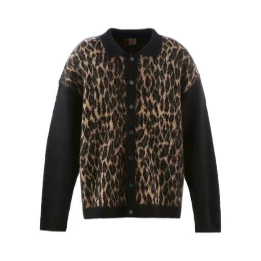 Knit Cardigan/Leopard / Black