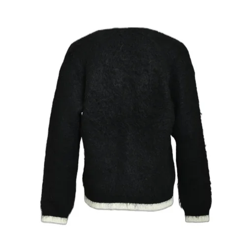 Knit Cardigan/Trim/Black