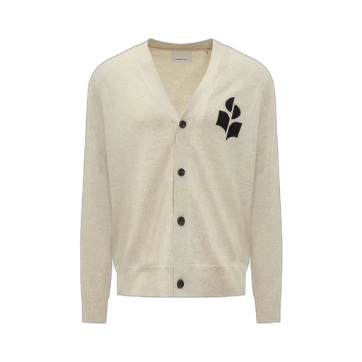 Isabel Marant Logo Intarsia-Knit V-Neck Cardigan
