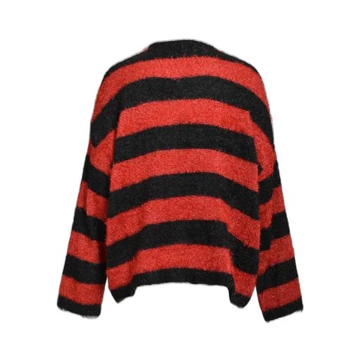 Crew Neck Knit/Glitter Border+Red / Blk/Red