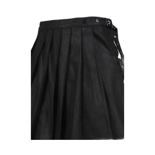 Waxed Wrap Skirt / Black