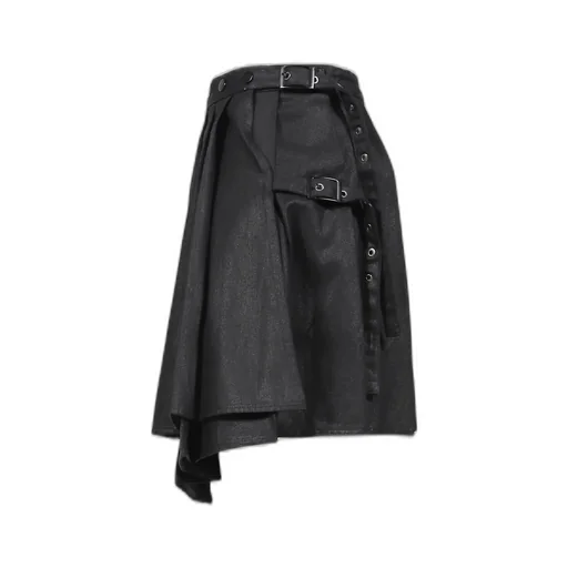 Waxed Wrap Skirt / Black
