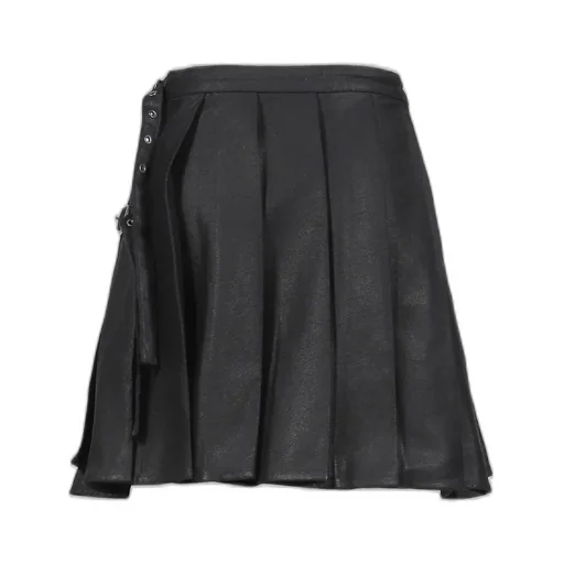Waxed Wrap Skirt / Black