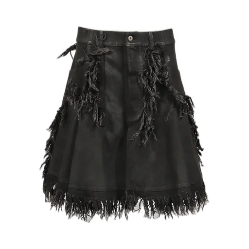 Shred Skirt Pants / Black