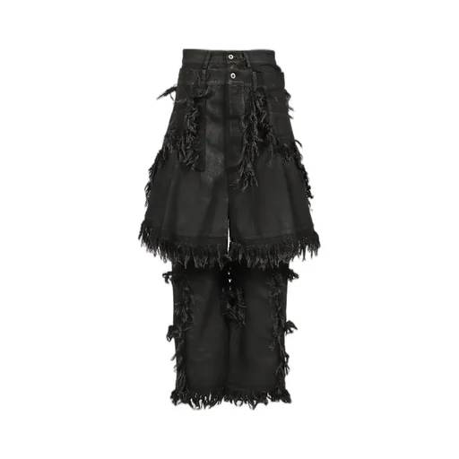 Shred Skirt Pants / Black