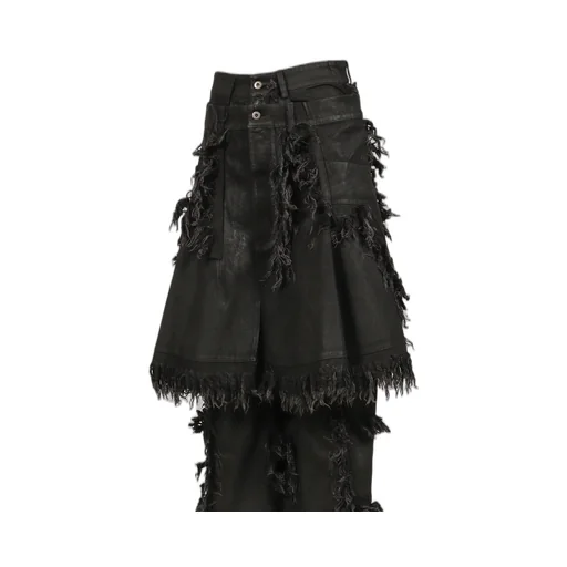 Shred Skirt Pants / Black