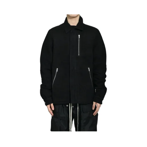 Concealed Zip Front Jkt / Black