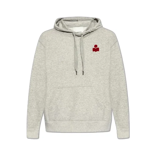 Isabel Marant Matte Logo Printed Drawstring Hoodie