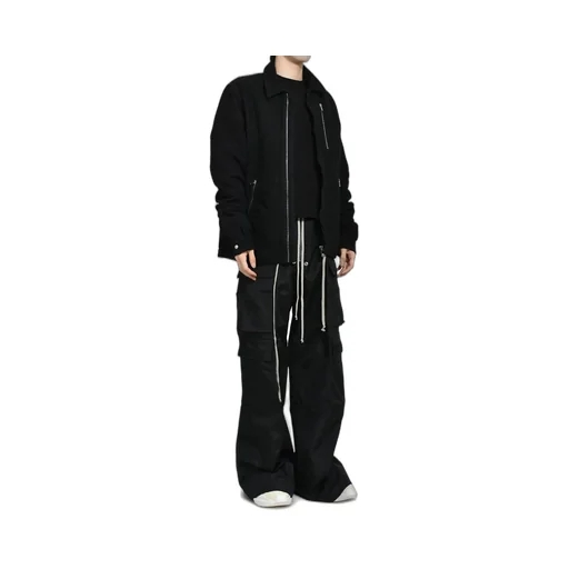Concealed Zip Front Jkt / Black