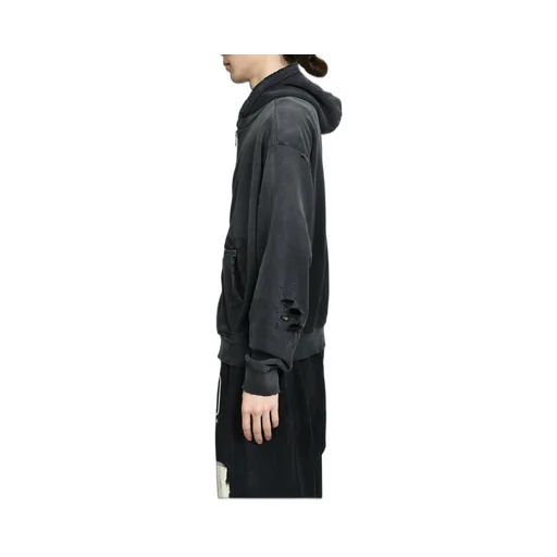 Elliott Zip Up Hoodie / Washed Blk