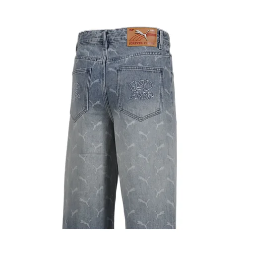 Laser Monogram Denim / Faded Denim-Aop