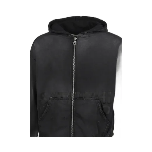 Elliott Zip Up Hoodie / Washed Blk