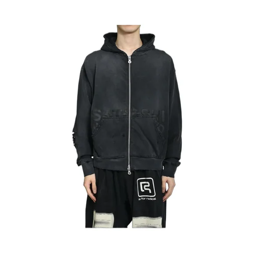 Elliott Zip Up Hoodie / Washed Blk
