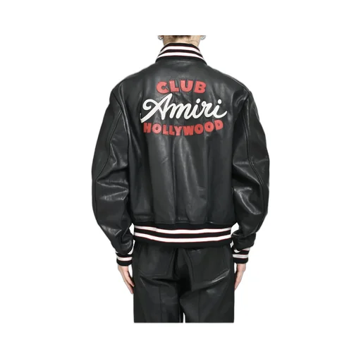 Club Amiri Leather Varsity / Blk