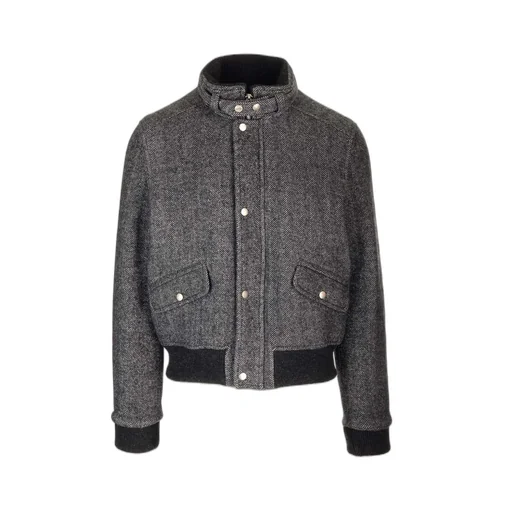 Isabel Marant High-Neck Buttoned Bomber Jacket