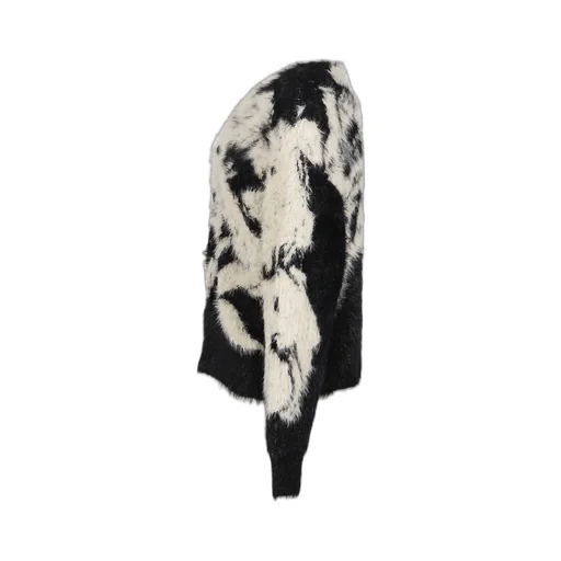 Jacquard Cardigan / Blk Wht Shokkakuteki Sonzai