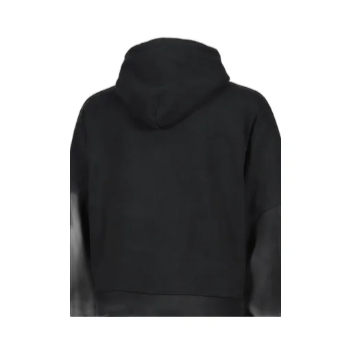 Cropped Hoodie Overlapped / Washed Blk