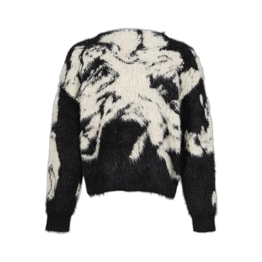 Jacquard Cardigan / Blk Wht Shokkakuteki Sonzai