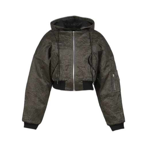 Berlin Cropped Bomber Jacket -Vintage Canvas- / Vintage Brw