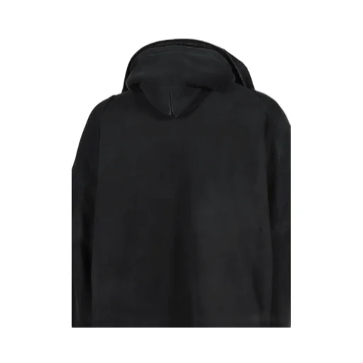 Mesh Shoulder Towel Hoodie / Washed Blk