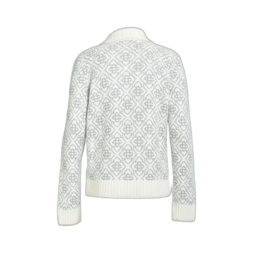 Silver Monogram Zip Up / Mohair Mix