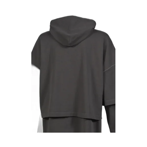 Hooded Tee Overlapped / Washed Gray