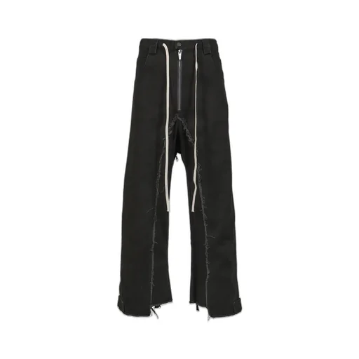 Raw Edge Baggy Jeans / Washed Blk