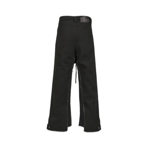 Raw Edge Baggy Jeans / Washed Blk