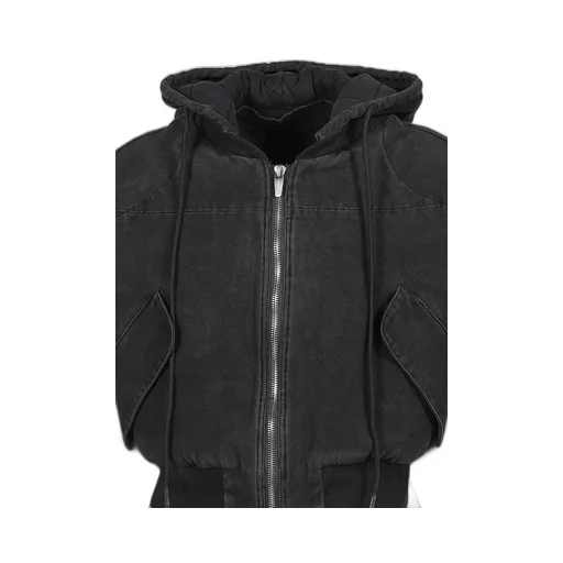Berlin Cropped Bomber Jacket / Washed Blk