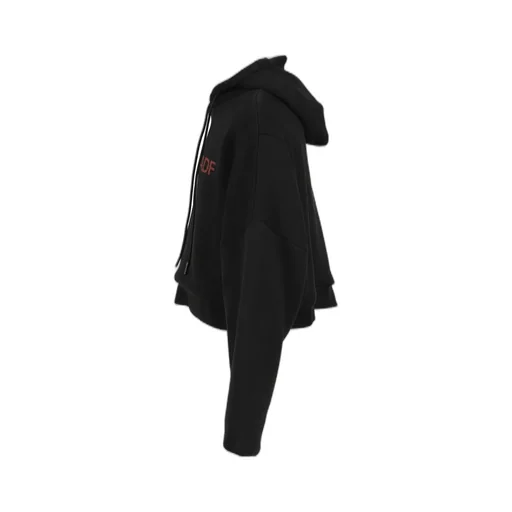 Mega Cropped Hoodie / Washed Blk