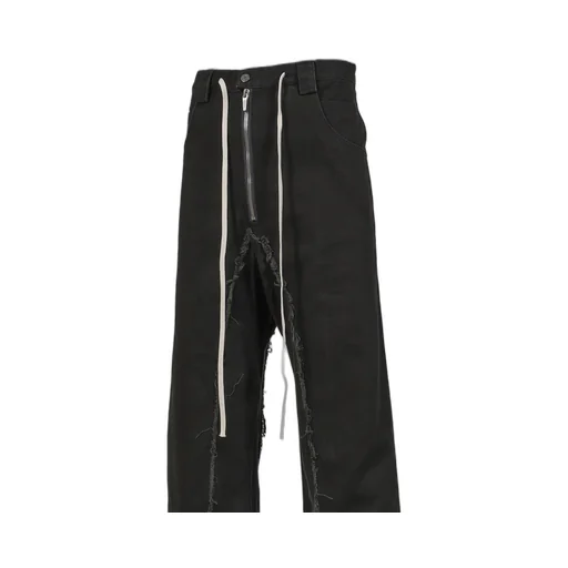 Raw Edge Baggy Jeans / Washed Blk