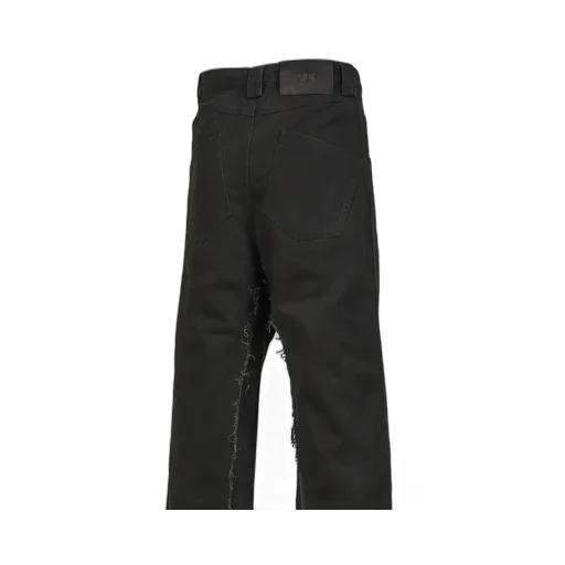 Raw Edge Baggy Jeans / Washed Blk