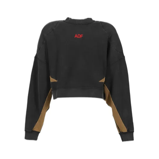 Padded Crewneck Sweater 2 Tones / Washed Blk