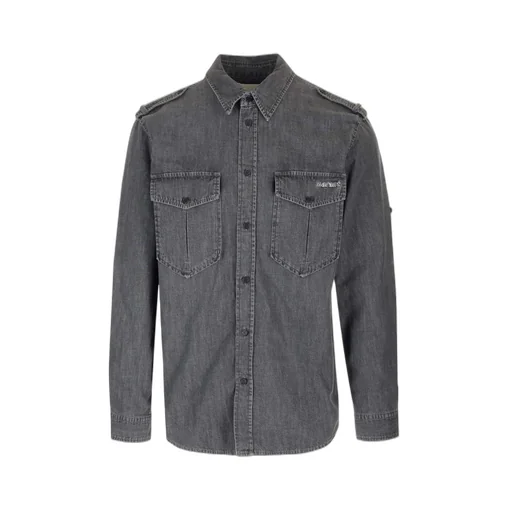 Isabel Marant Logo Embroidered Long-Sleeved Denim Shirt