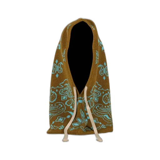 Paisley Knit Hood Balaclava / Kha Trq