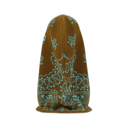 Paisley Knit Hood Balaclava / Kha Trq