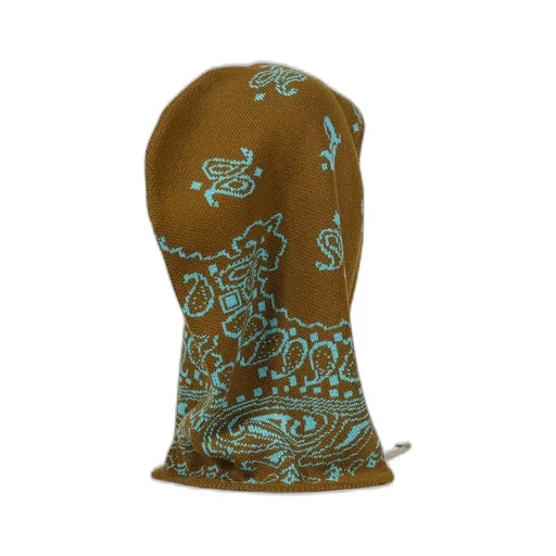 Paisley Knit Hood Balaclava / Kha Trq
